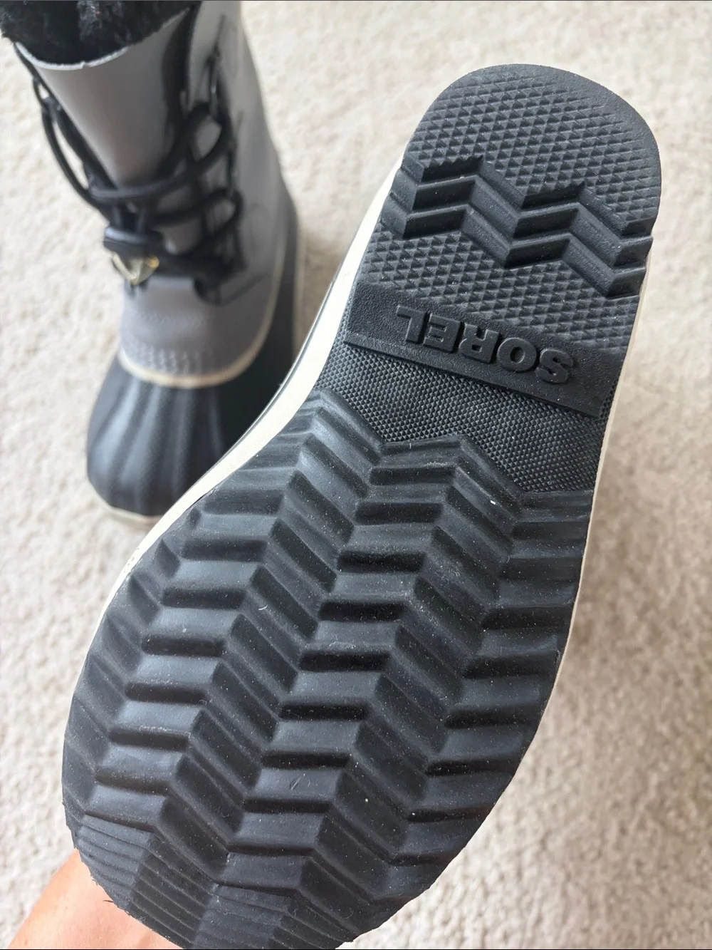 Sorel Kids Grey & Black Waterproof Winter Boots